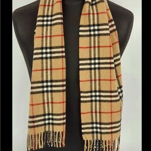 SOLD…. BURBERRY LONDON 100% Lambswool Classic Nova Plaid Scarf.